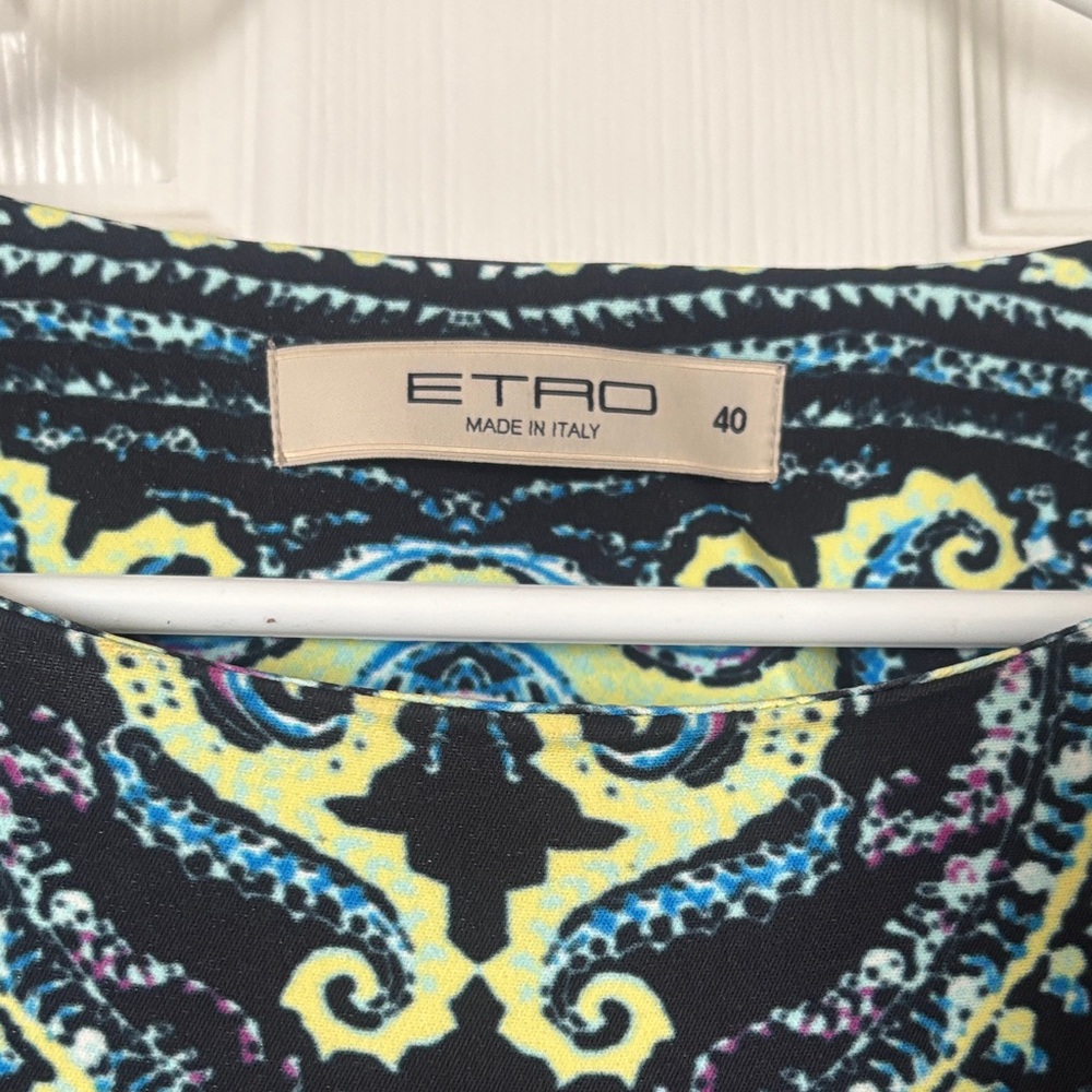 Etro Black and Yellow Patterned Top